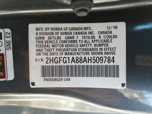 2010 HONDA CIVIC EX 2HGFG1A88AH509784