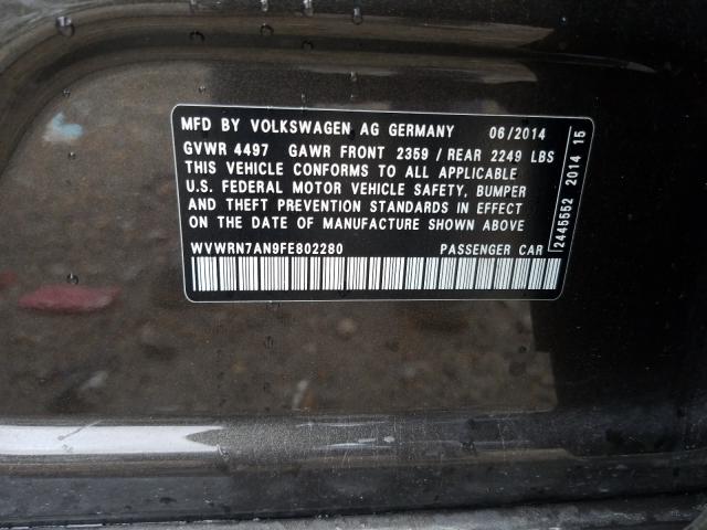 2015 VOLKSWAGEN CC EXECUTI WVWRN7AN9FE802280