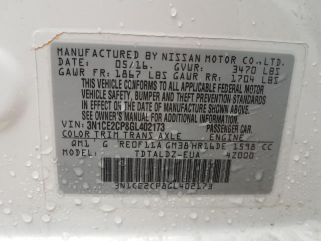 2016 NISSAN VERSA NOTE 3N1CE2CP8GL402173