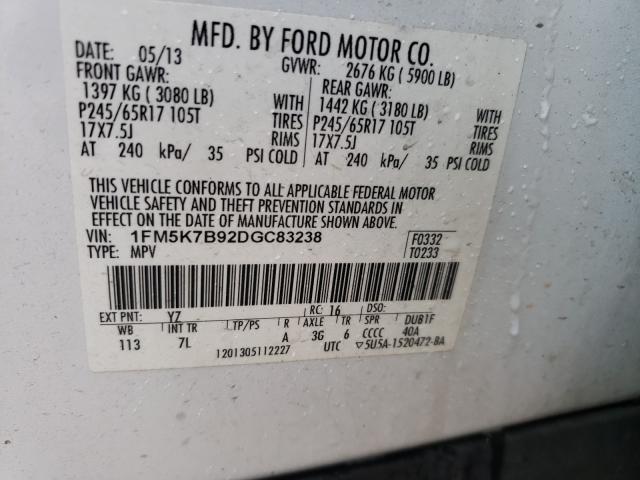 2013 FORD EXPLORER 1FM5K7B92DGC83238