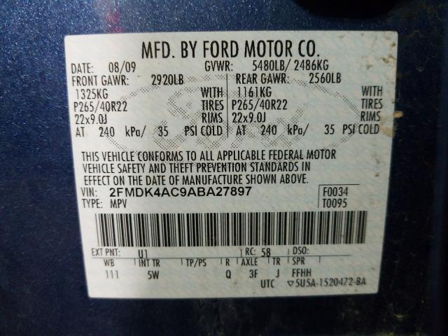 2010 FORD EDGE SPORT 2FMDK4AC9ABA27897