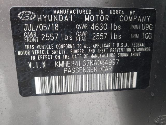 2019 HYUNDAI SONATA HYB KMHE34L37KA084997