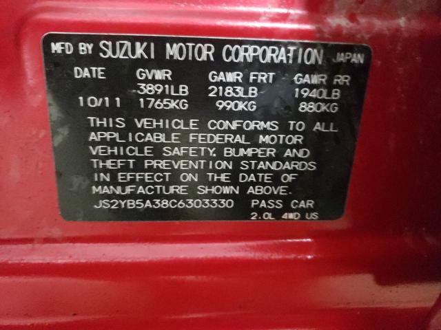 2012 SUZUKI SX4 JS2YB5A38C6303330