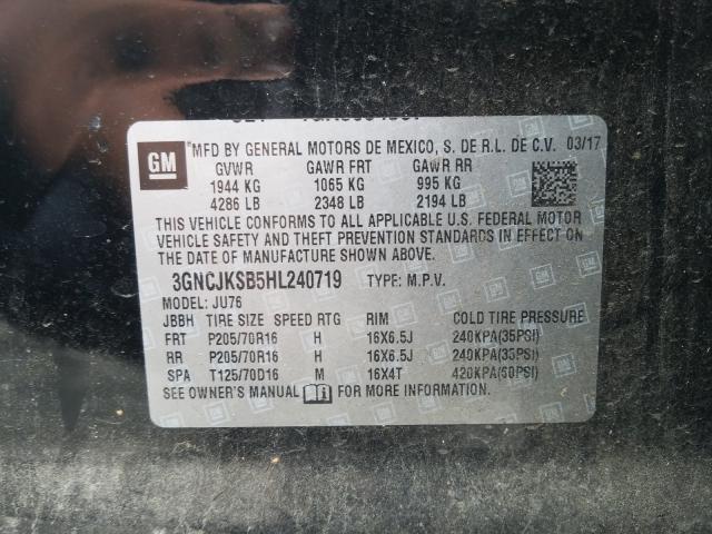 2017 CHEVROLET TRAX LS 3GNCJKSB5HL240719