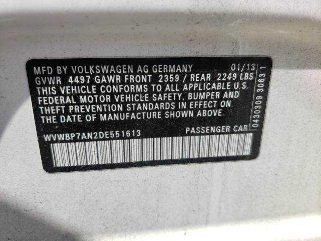 2013 VOLKSWAGEN CC SPORT WVWBP7AN2DE551613
