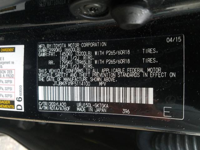 2015 LEXUS GX 460 JTJBM7FX9F5114100