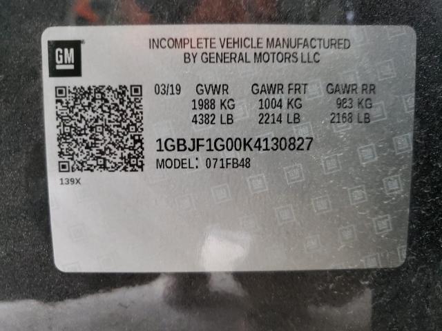 2019 CHEVROLET BOLT EV 1GBJF1G00K4130827
