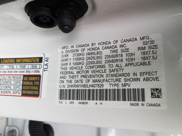2020 HONDA CR-V EXL 2HKRW1H80LH407829