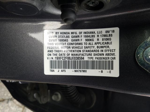 2018 HONDA CIVIC EX 19XFC2F88JE038594