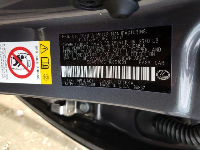 2017 LEXUS ES 350 58ABK1GG1HU061801