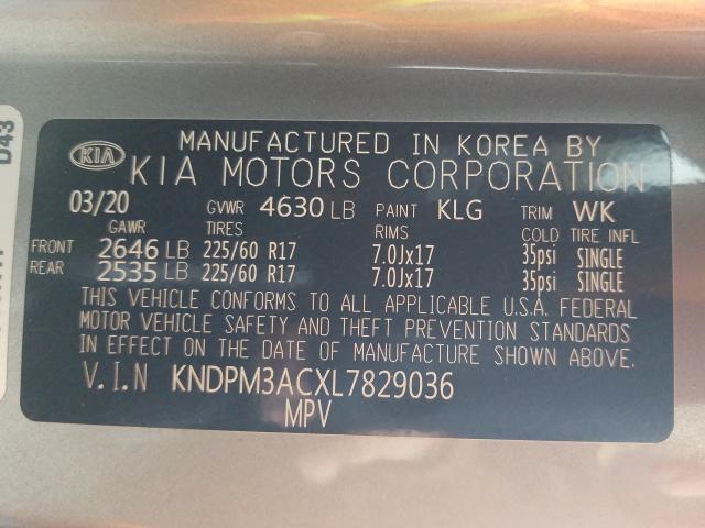 2020 KIA SPORTAGE L KNDPM3ACXL7829036