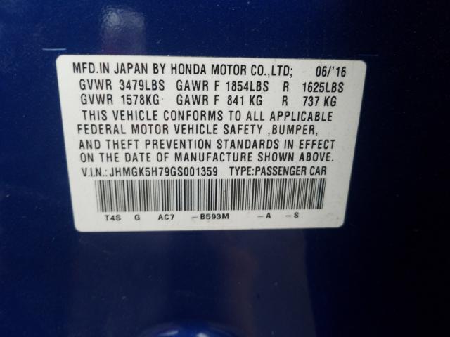 2016 HONDA FIT EX JHMGK5H79GS001359