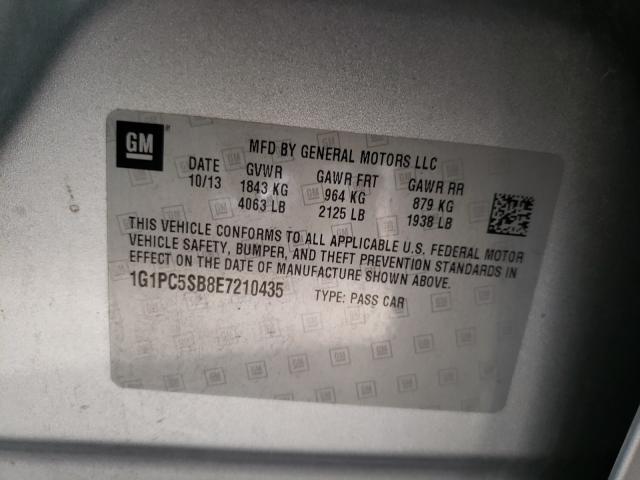 2014 CHEVROLET CRUZE LT 1G1PC5SB8E7210435