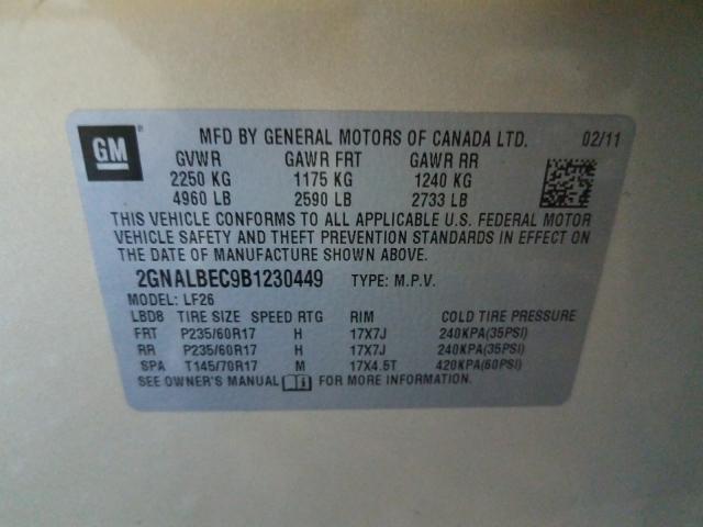2011 CHEVROLET EQUINOX LS 2GNALBEC9B1230449