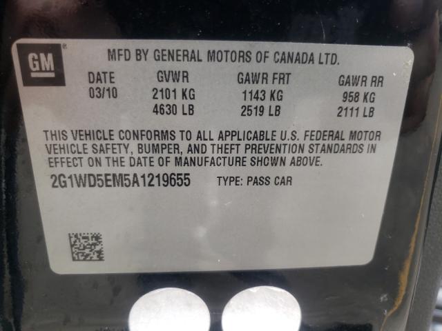 2010 CHEVROLET IMPALA POL 2G1WD5EM5A1219655