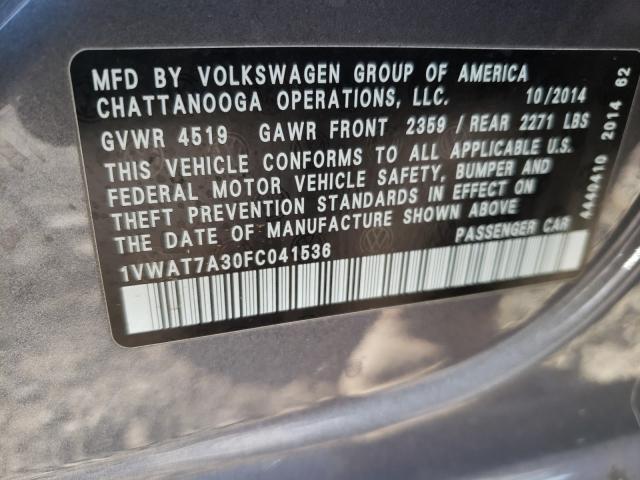 2015 VOLKSWAGEN PASSAT S - 1VWAT7A30FC041536