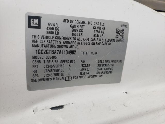 2010 CHEVROLET EXPRESS 1GC2GTBA7A1134902