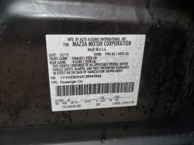 2012 MAZDA 6 I 1YVHZ8DH3C5M41842