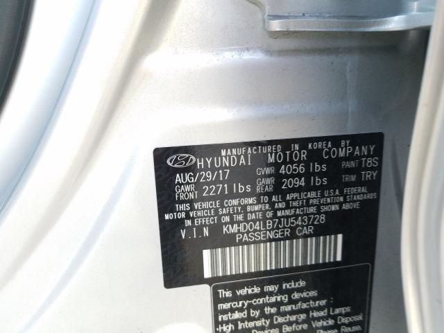 2018 HYUNDAI ELANTRA SP KMHD04LB7JU543728