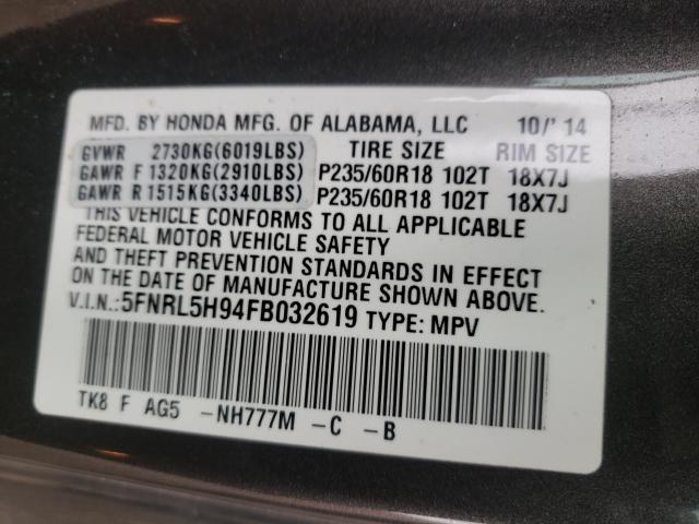 2015 HONDA ODYSSEY TO 5FNRL5H94FB032619