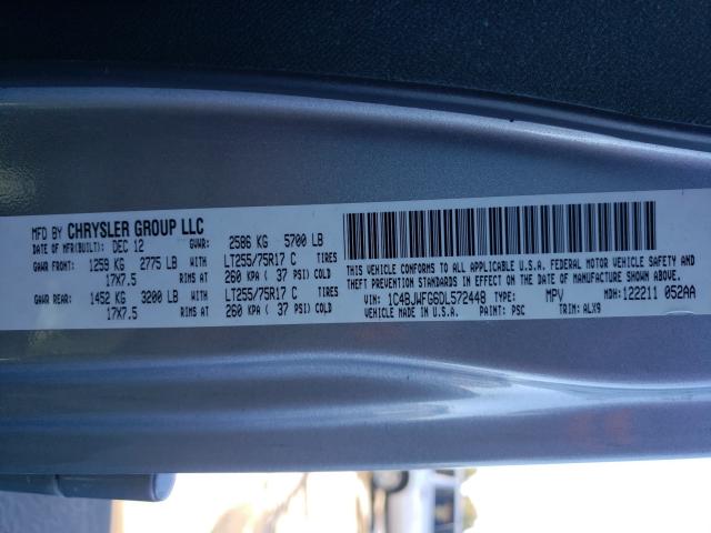 2013 JEEP WRANGLER U 1C4BJWFG6DL572448