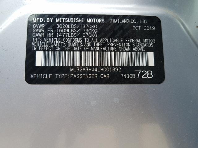 2020 MITSUBISHI MIRAGE ES ML32A3HJ4LH001892