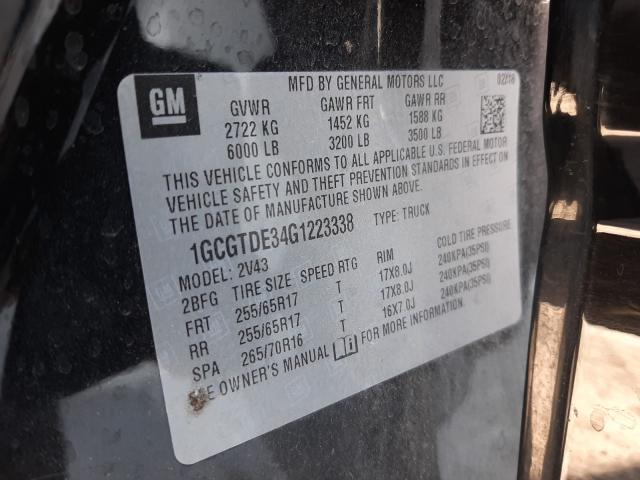 2016 CHEVROLET COLORADO Z 1GCGTDE34G1223338