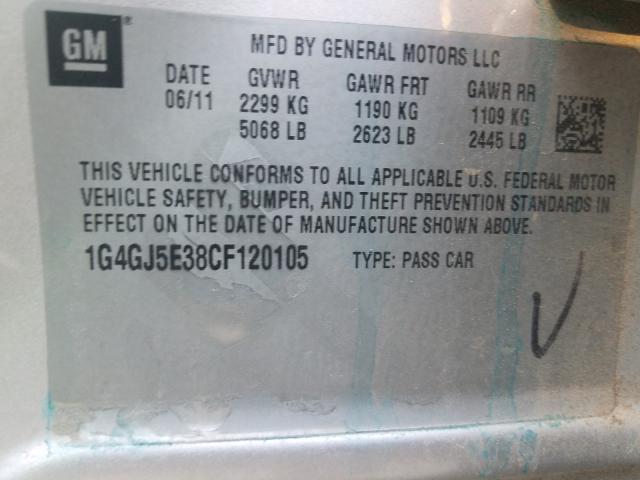 2012 BUICK LACROSSE T 1G4GJ5E38CF120105