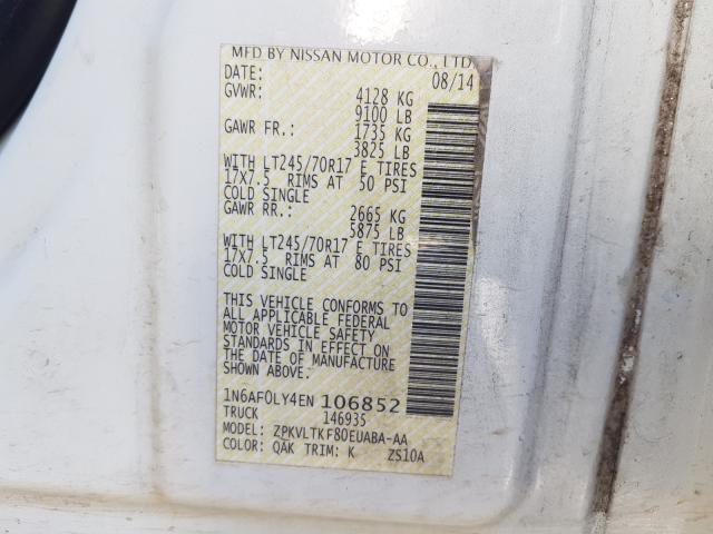 2014 NISSAN NV 2500 1N6AF0LY4EN106852