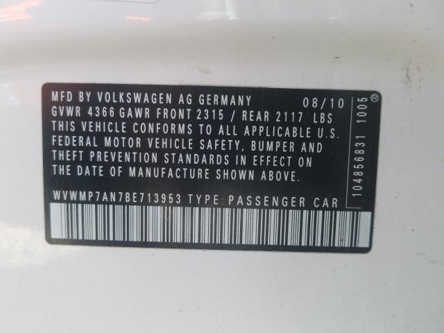 2011 VOLKSWAGEN CC SPORT WVWMP7AN7BE713953