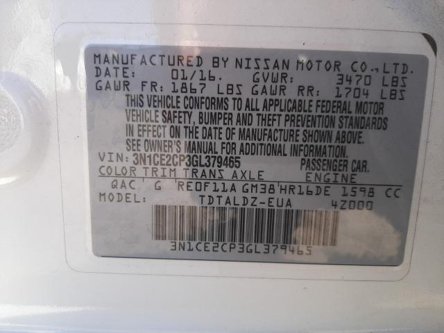 2016 NISSAN VERSA NOTE 3N1CE2CP3GL379465