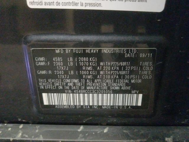 2012 SUBARU OUTBACK 2. 4S4BRCCC3C3205056