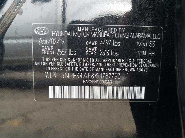 2019 HYUNDAI SONATA LIM 5NPE34AF8KH787793