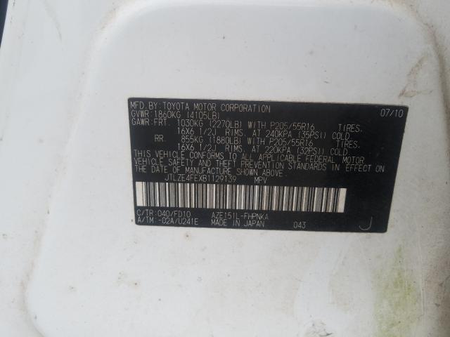 2011 TOYOTA SCION JTLZE4FEXB1129139