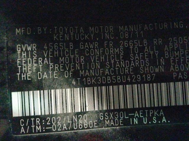 2011 TOYOTA AVALON BAS 4T1BK3DB5BU429187