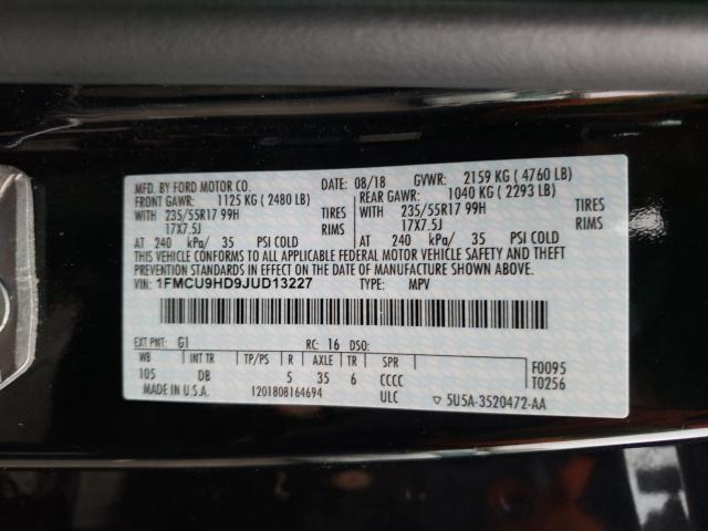 2018 FORD ESCAPE SEL 1FMCU9HD9JUD13227