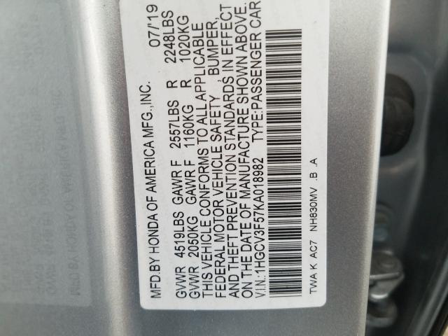 2019 HONDA ACCORD HYB 1HGCV3F57KA018982
