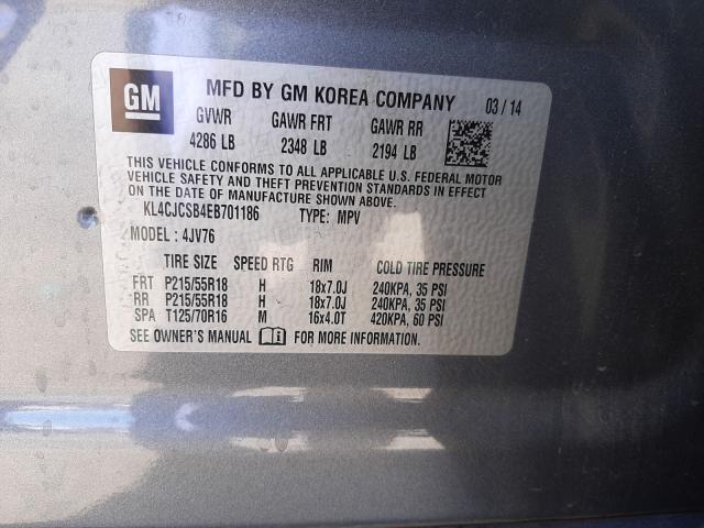 2014 BUICK ENCORE KL4CJCSB4EB701186