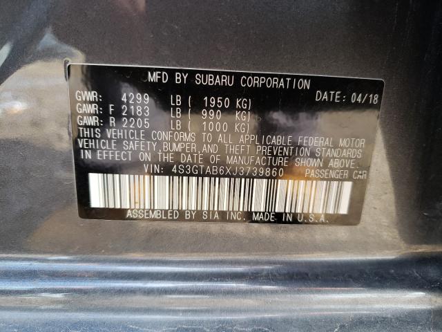 2018 SUBARU IMPREZA PR 4S3GTAB6XJ3739860