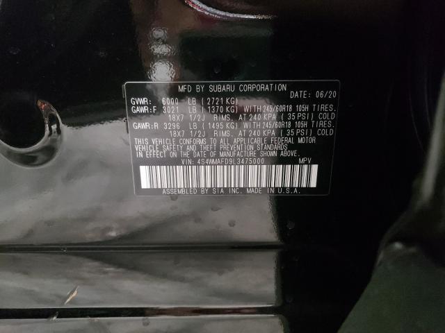 2020 SUBARU ASCENT PRE 4S4WMAFD9L3475000