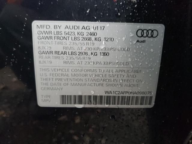 VIN WA1C2AFP0HA098075 2017 Audi Q5, Premium no.10