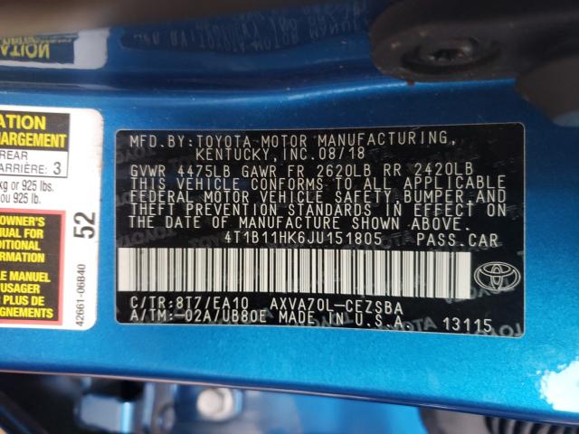 Toyota Camry 2018 -auction- 9