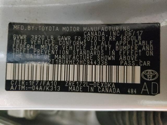 2017 TOYOTA COROLLA L 2T1BURHE2HC944336