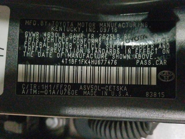 2017 TOYOTA CAMRY LE 4T1BF1FK4HU677476