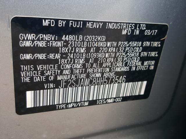 2017 SUBARU FORESTER 2 JF2SJAWC8HH573546