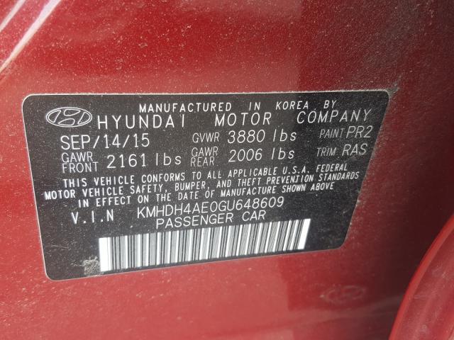 2016 HYUNDAI ELANTRA SE KMHDH4AE0GU648609