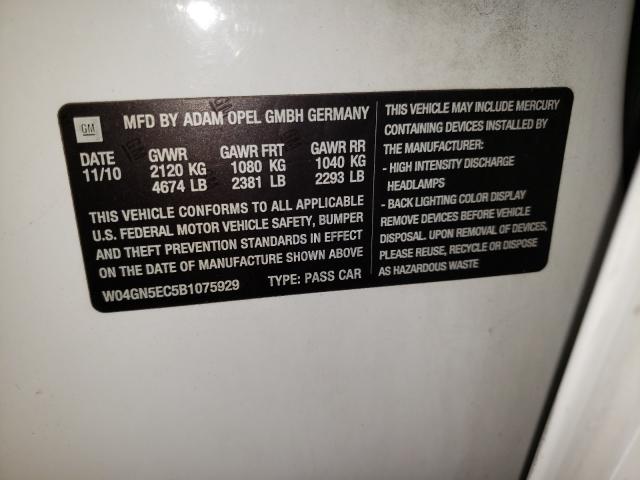 2011 BUICK REGAL CXL W04GN5EC5B1075929