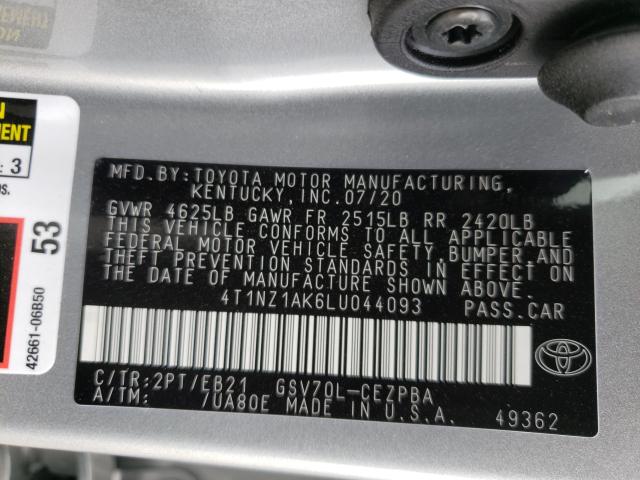 2020 TOYOTA CAMRY TRD 4T1NZ1AK6LU044093