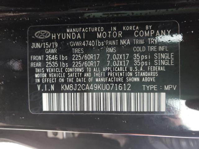 2019 HYUNDAI TUCSON SE KM8J2CA49KU071612