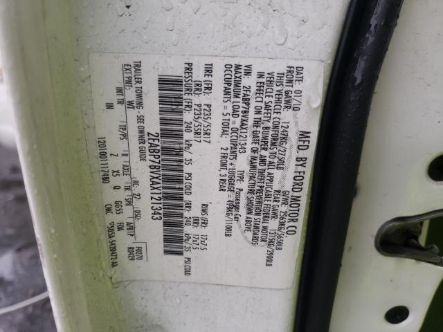 2010 FORD CROWN VICT 2FABP7BVXAX121343